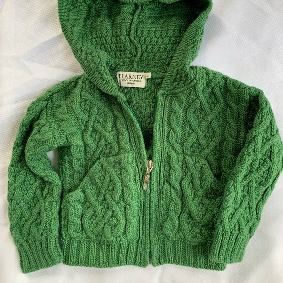 ✨SOLD✨ Blarney Woolen Mills Ireland Green Zip Up Toddler Sweater 1-2 years - Picture 4 of 4